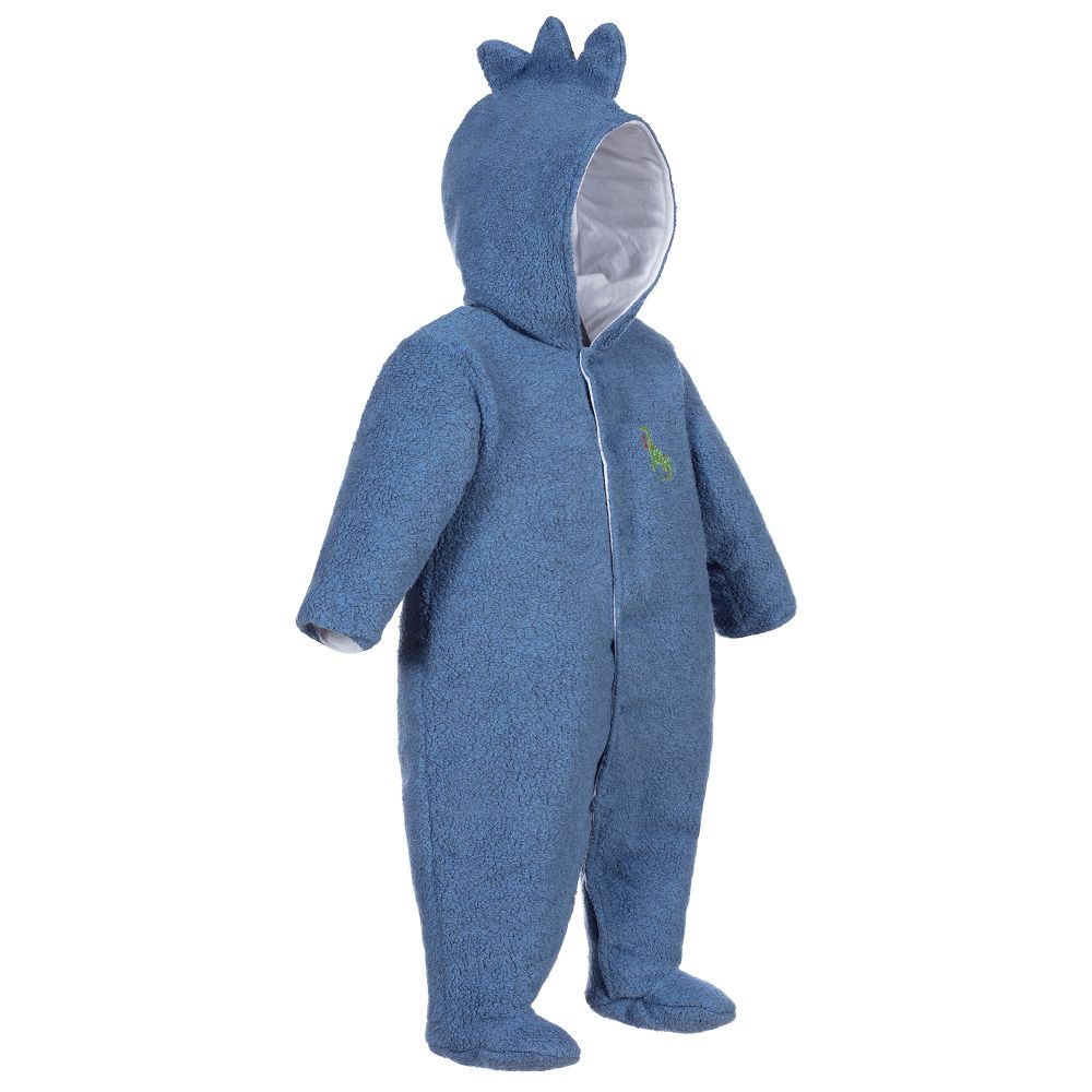 Kissy Kissy-Blue Fleece Campfire Pramsuit | Childrensalon Outlet