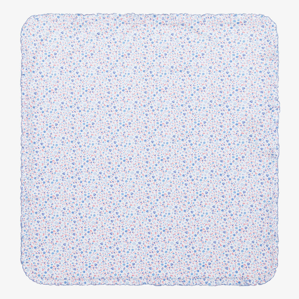 Kissy Kissy - Couverture bleue à fleurs (74 cm) | Childrensalon