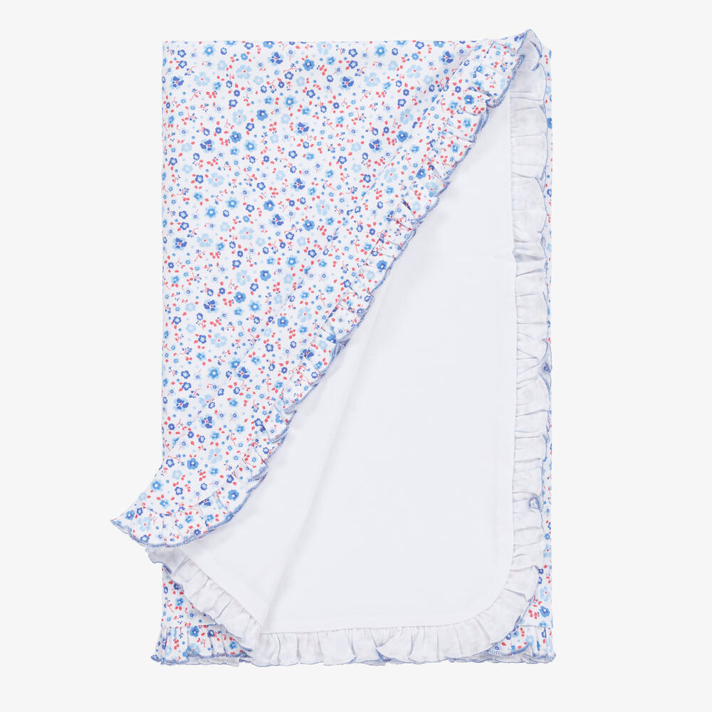 Kissy Kissy-Голубое одеяло с цветочным рисунком (74 см) | Childrensalon Outlet