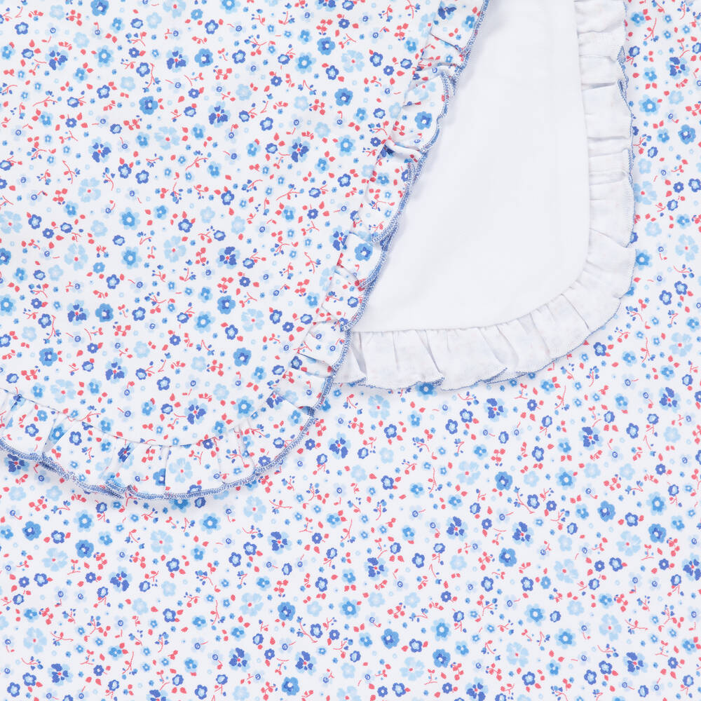 Kissy Kissy-Голубое одеяло с цветочным рисунком (74 см) | Childrensalon Outlet