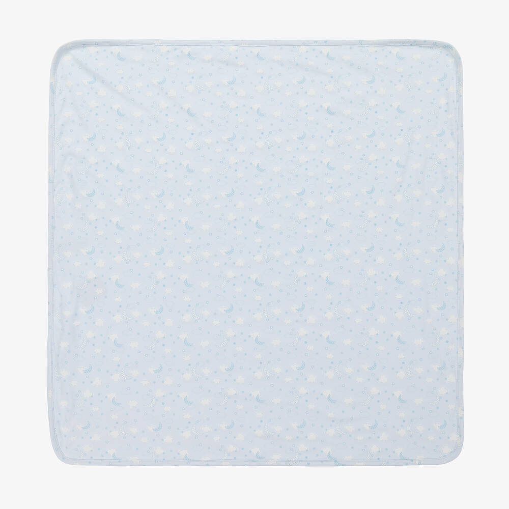 Kissy Kissy - Blue Night Clouds Cotton Blanket (70cm) | Childrensalon