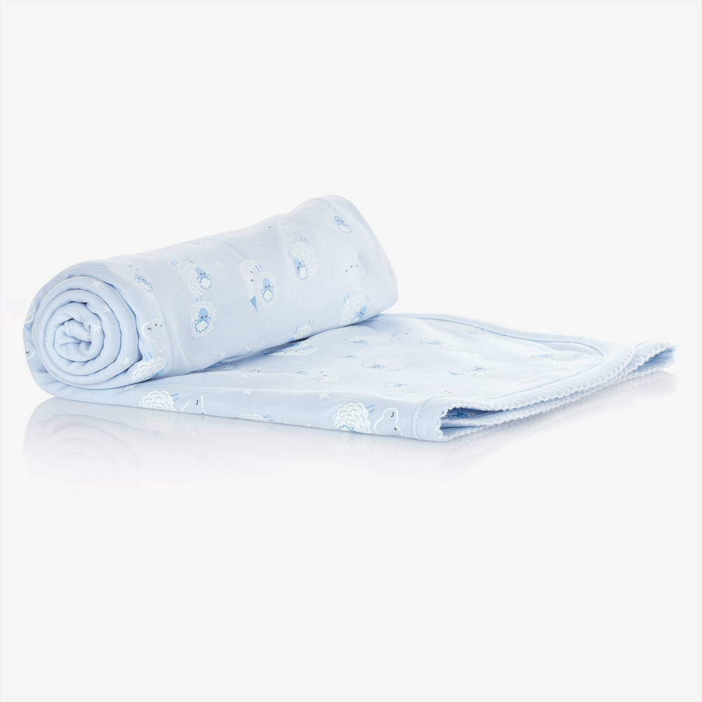 Kissy Kissy-Голубое одеяло с овечками (72см) | Childrensalon Outlet