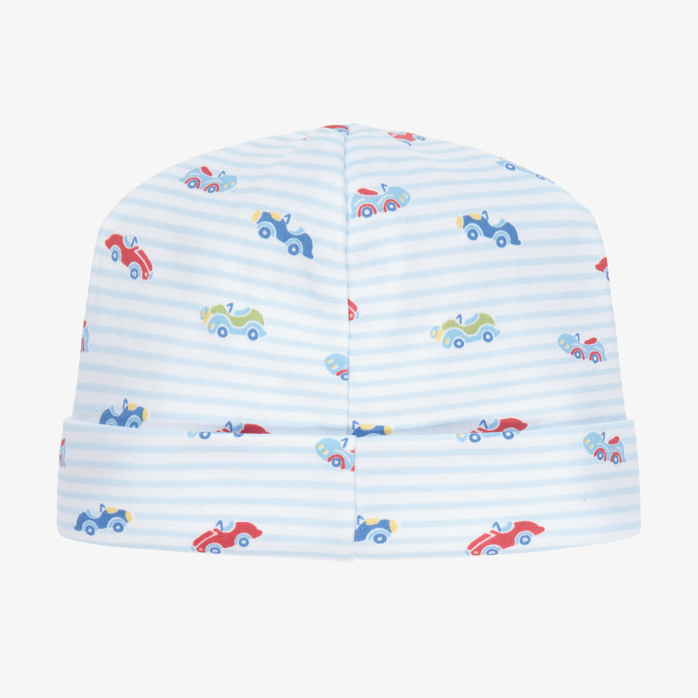 Kissy Kissy-قبعة قطن بيما جيرسي مقلمة لون أزرق وأبيض للمواليد | Childrensalon Outlet