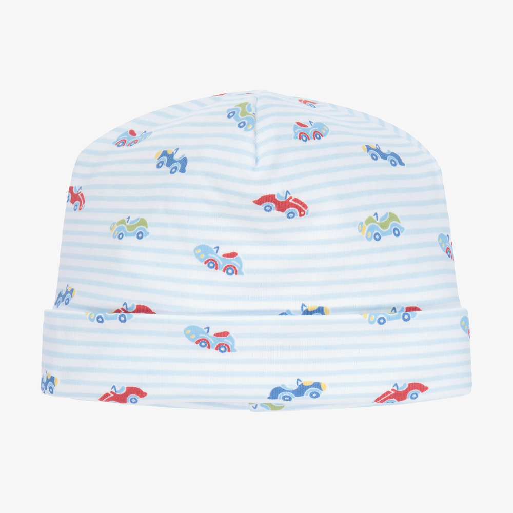 Kissy Kissy - Blaue Pima-Mütze mit Coupé-Print | Childrensalon