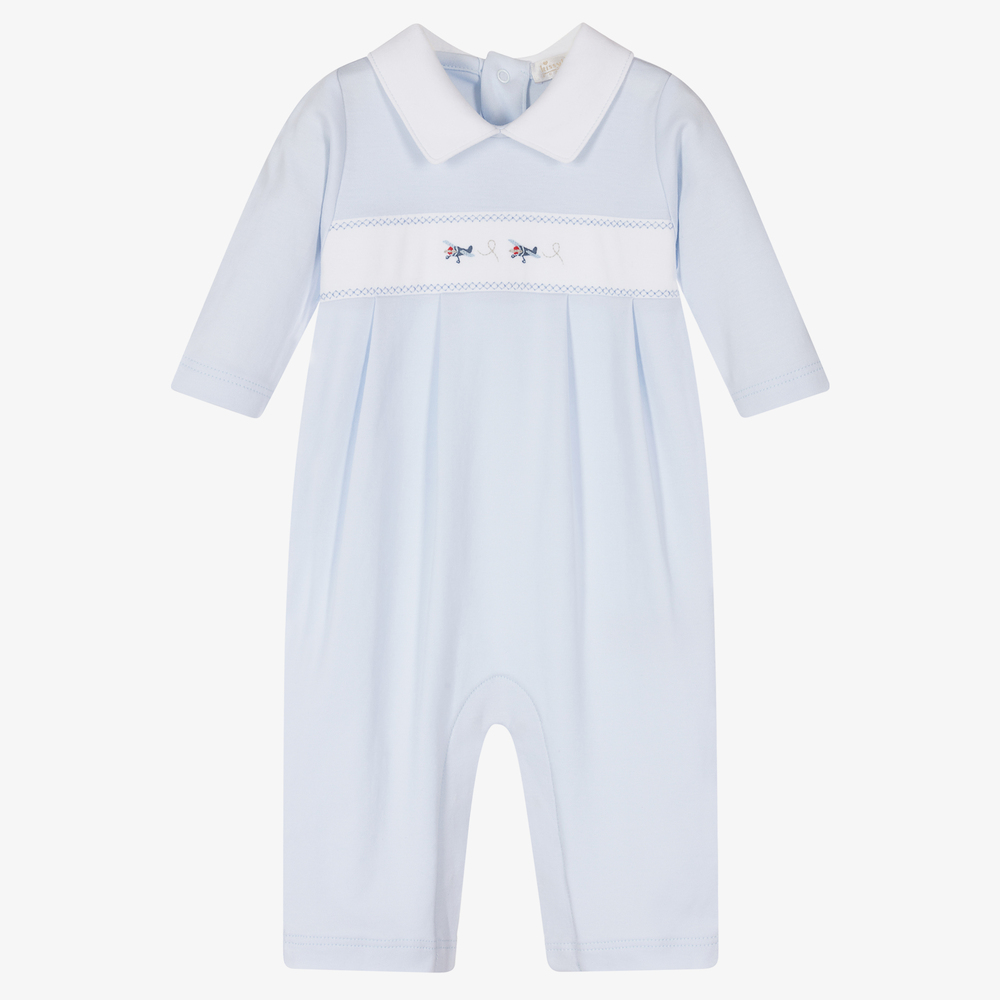 Kissy Kissy-Blue Pima Cotton Flying Romper | Childrensalon Outlet