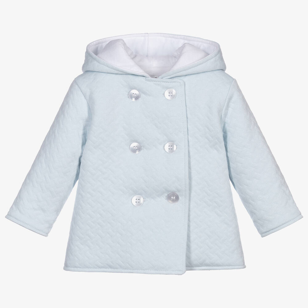 Kissy Kissy - Manteau bleu jacquard en coton ima | Childrensalon