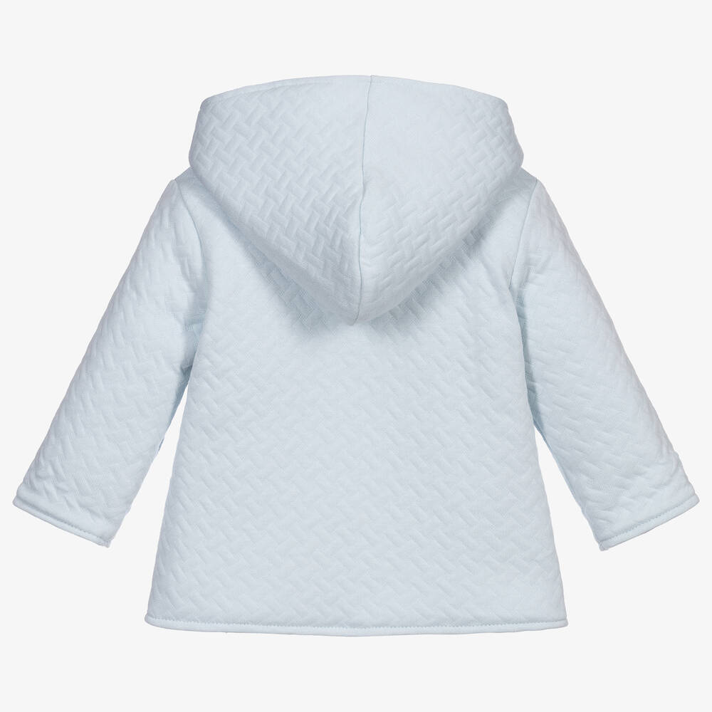 كيسي كيسي-معطف جاكار قطن بيما لون أزرق فاتح للمواليد | Childrensalon Outlet