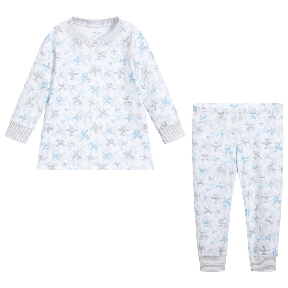 Kissy Kissy-Blue Pima Cotton Pyjamas | Childrensalon Outlet