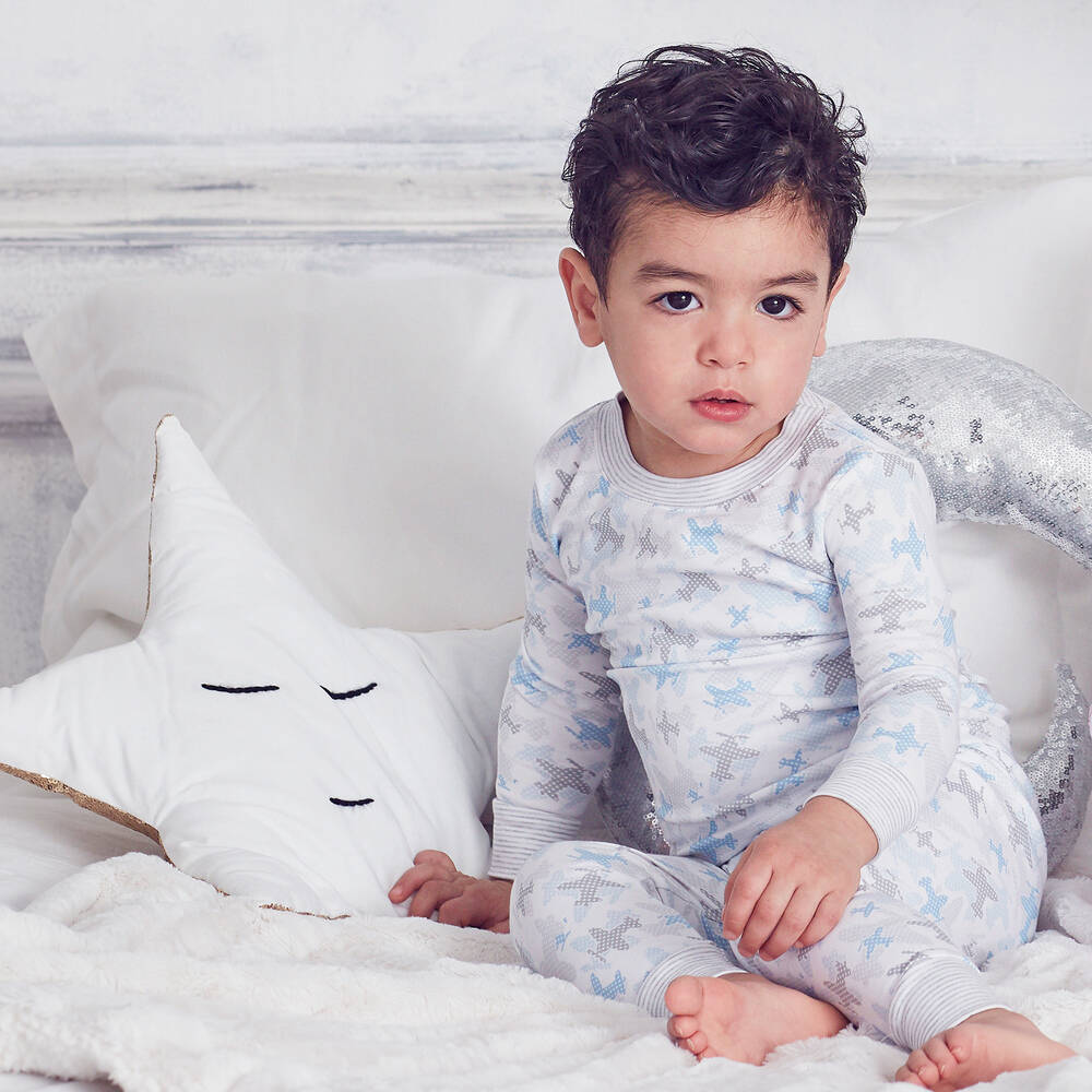 Kissy Kissy-Blue Pima Cotton Pyjamas | Childrensalon Outlet