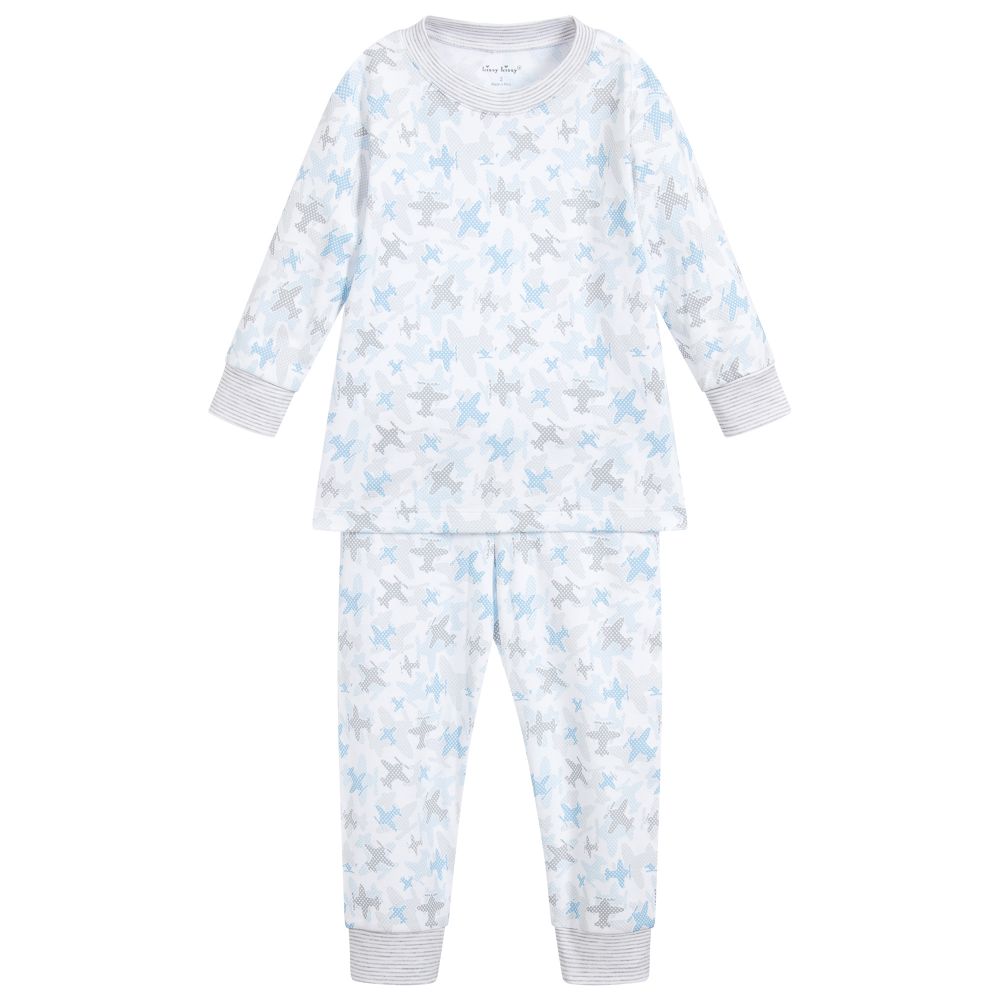 Kissy Kissy - Blauer Pyjama aus Pima-Baumwolle | Childrensalon