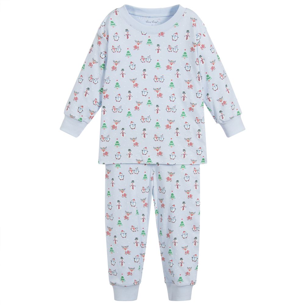 Kissy Kissy - Blue Pima Cotton Pyjamas | Childrensalon