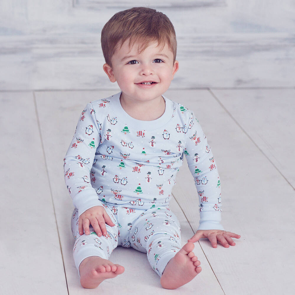 كيسي كيسي-بيجاما قطن بيما لون أزرق وأحمر | Childrensalon Outlet