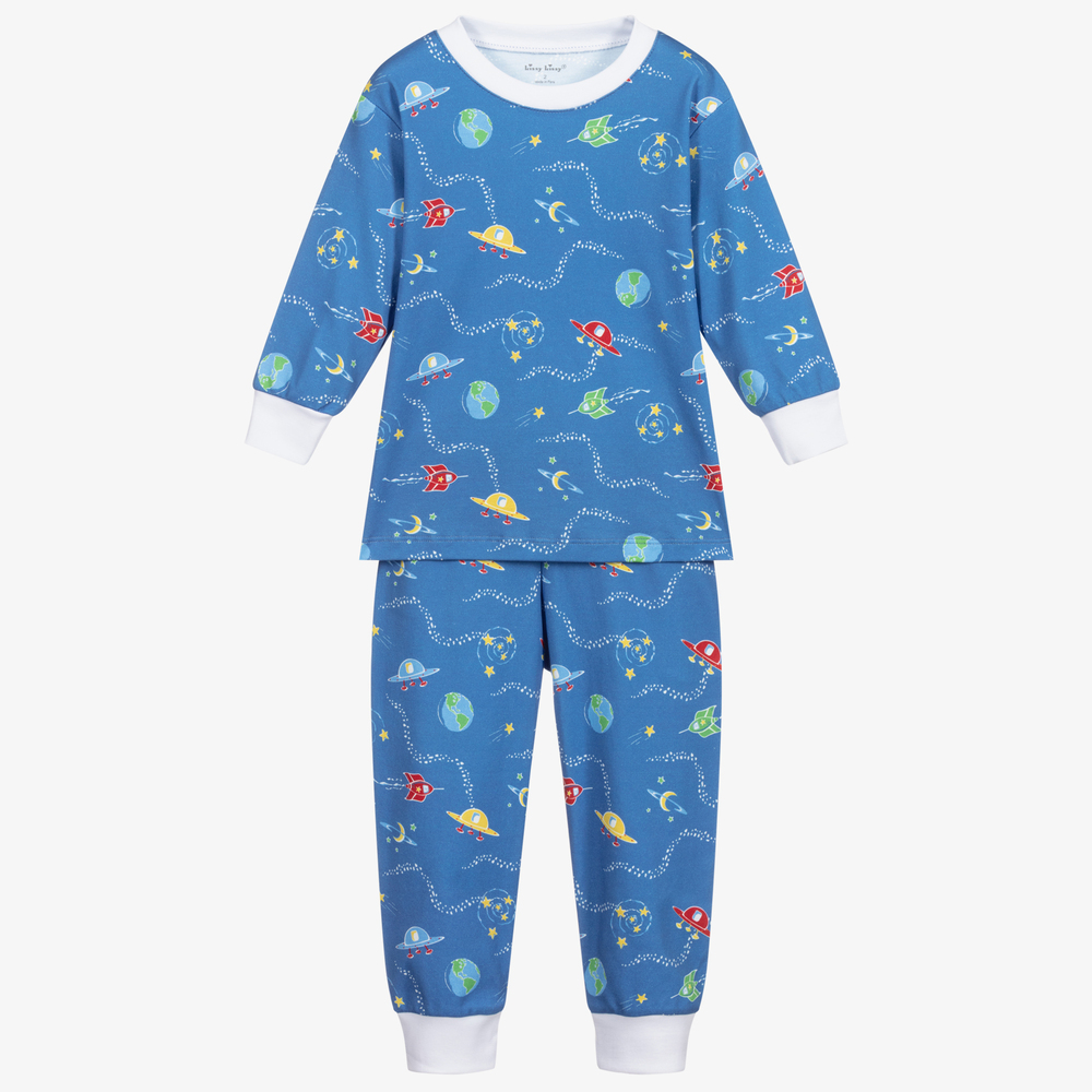 Kissy Kissy - Blue Pima Cotton Pyjamas | Childrensalon