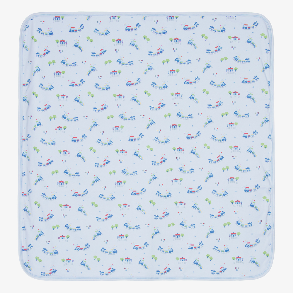 Kissy Kissy - Blue Rail Cotton Blanket (73cm) | Childrensalon