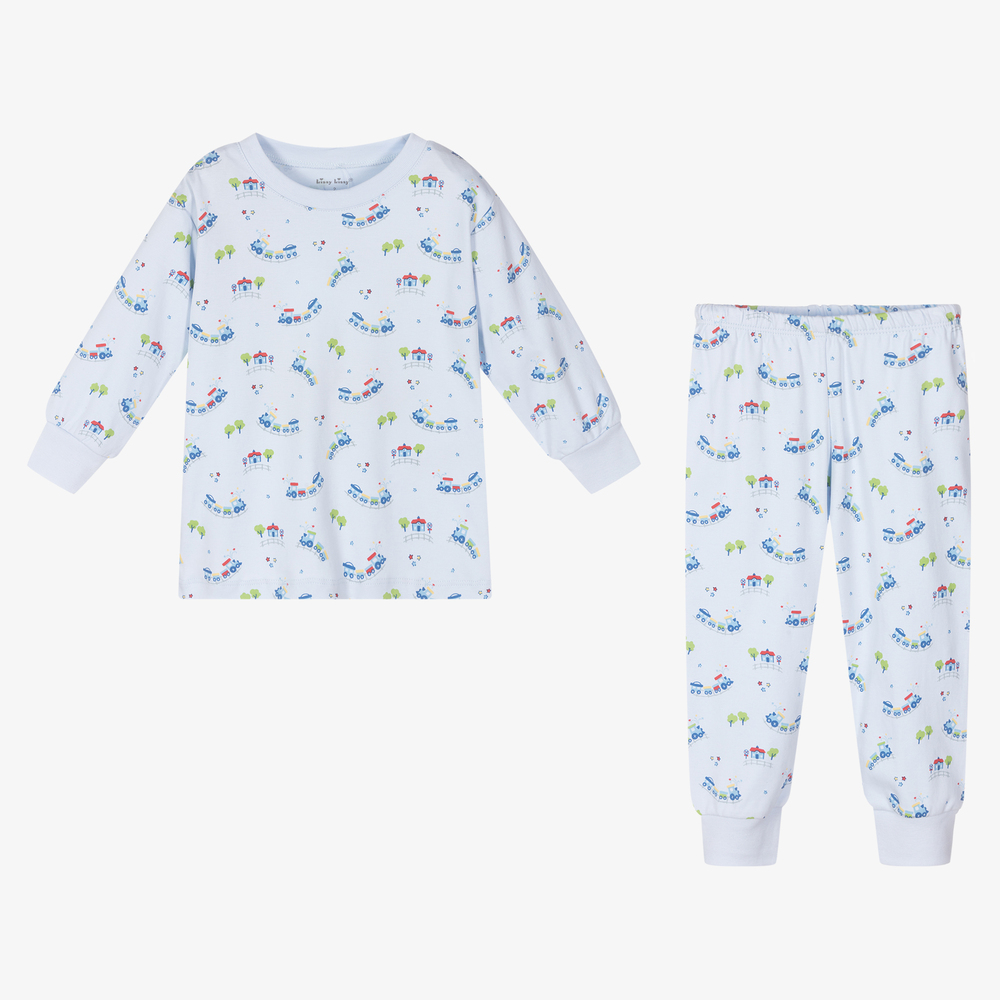 Kissy Kissy-Blue Rail Pima Cotton Pyjamas | Childrensalon Outlet