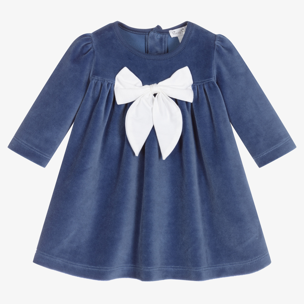 Kissy Kissy-Blue Velour Hanukkah Dress | Childrensalon Outlet