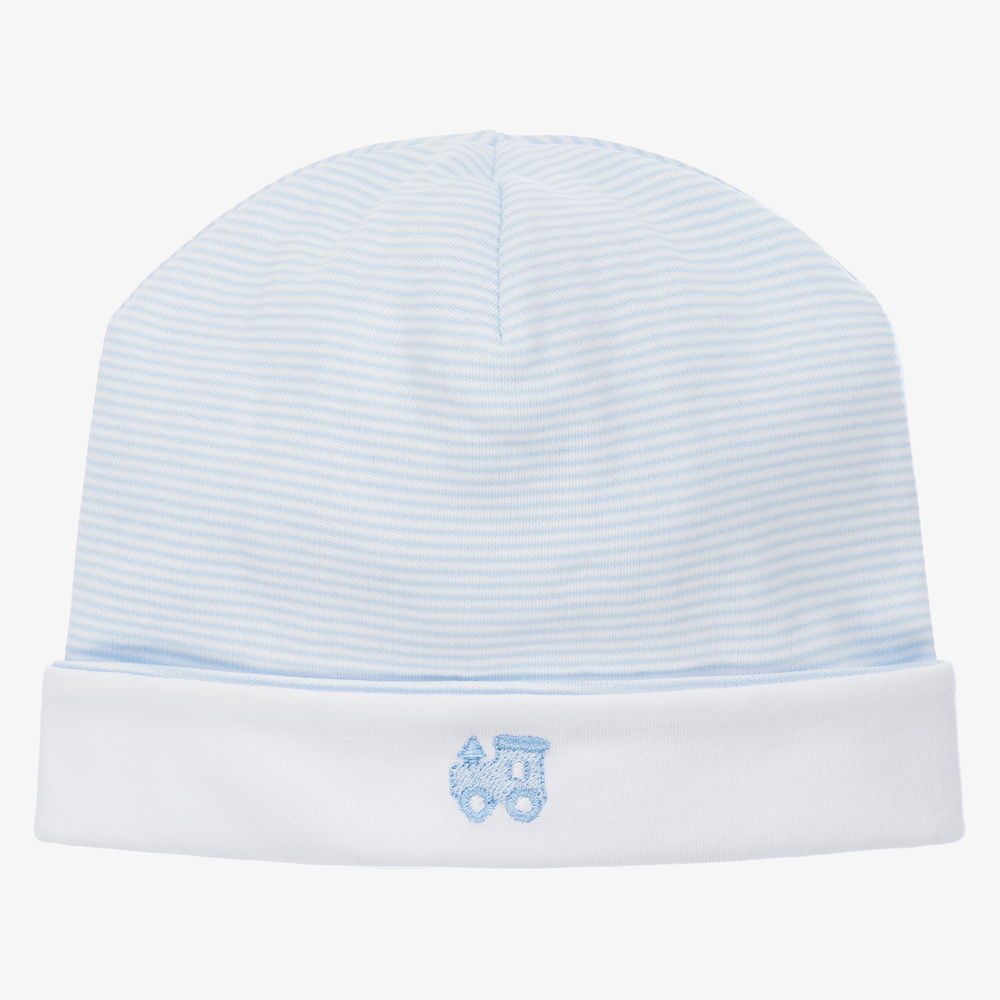 Kissy Kissy - Blue & White Striped Train Hat | Childrensalon