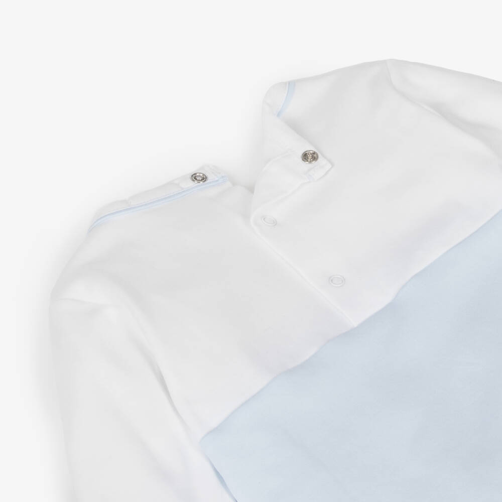 Kissy Kissy-Boys Autumn Blue Cotton Sleepsuit | Childrensalon Outlet