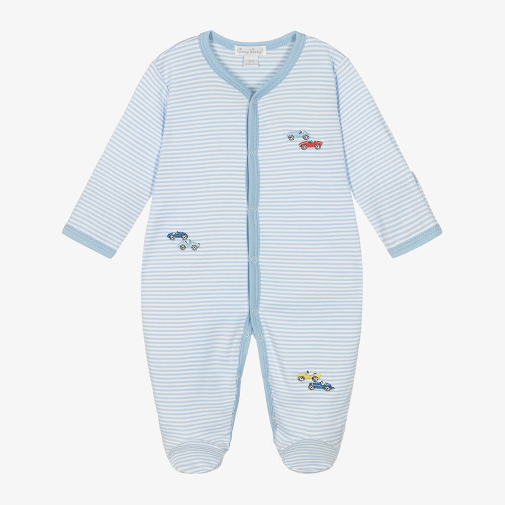 Kissy Kissy-Boys Azure Pima Auto Babygrow | Childrensalon Outlet