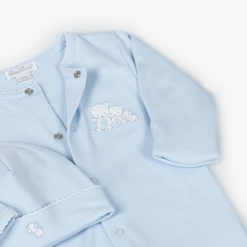 Kissy Kissy-Boys Beary Blue Cotton Playsuit Set | Childrensalon Outlet