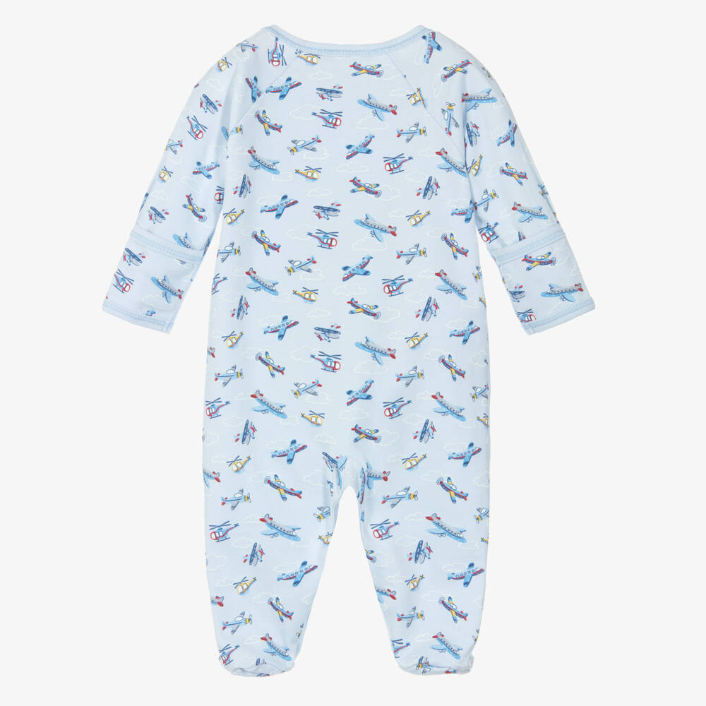 Kissy Kissy-Boys Blue Airplane Print Babygrow | Childrensalon Outlet