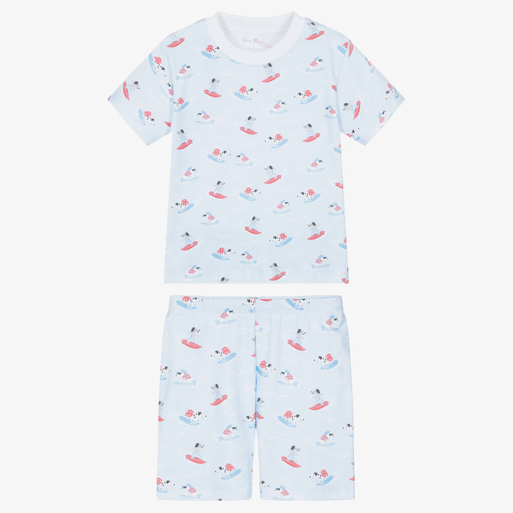 Kissy Kissy-Boys Blue Beach Pups Pima Cotton Pyjamas | Childrensalon Outlet