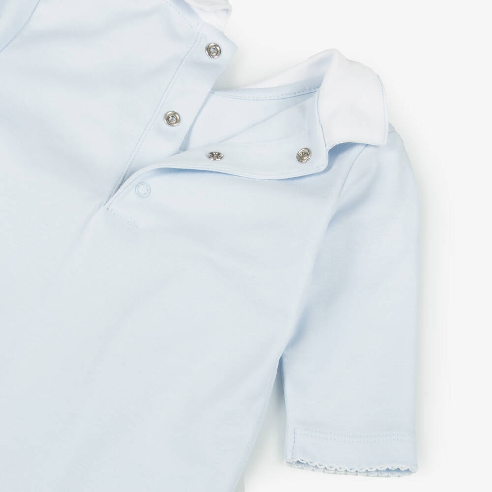 Kissy Kissy-Boys Blue Bunny Embroidered Babygrow | Childrensalon Outlet