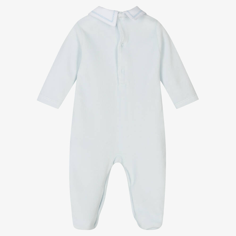 Kissy Kissy-أفرول بيبي غرو قطن قطيفة لون أزرق للمواليد | Childrensalon Outlet