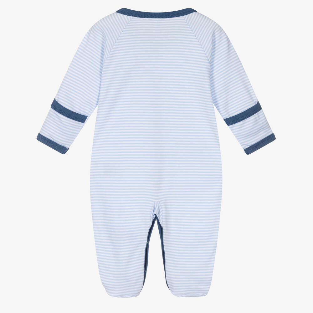 Kissy Kissy-Boys Blue Cotton Dino Territory Babygrow | Childrensalon Outlet