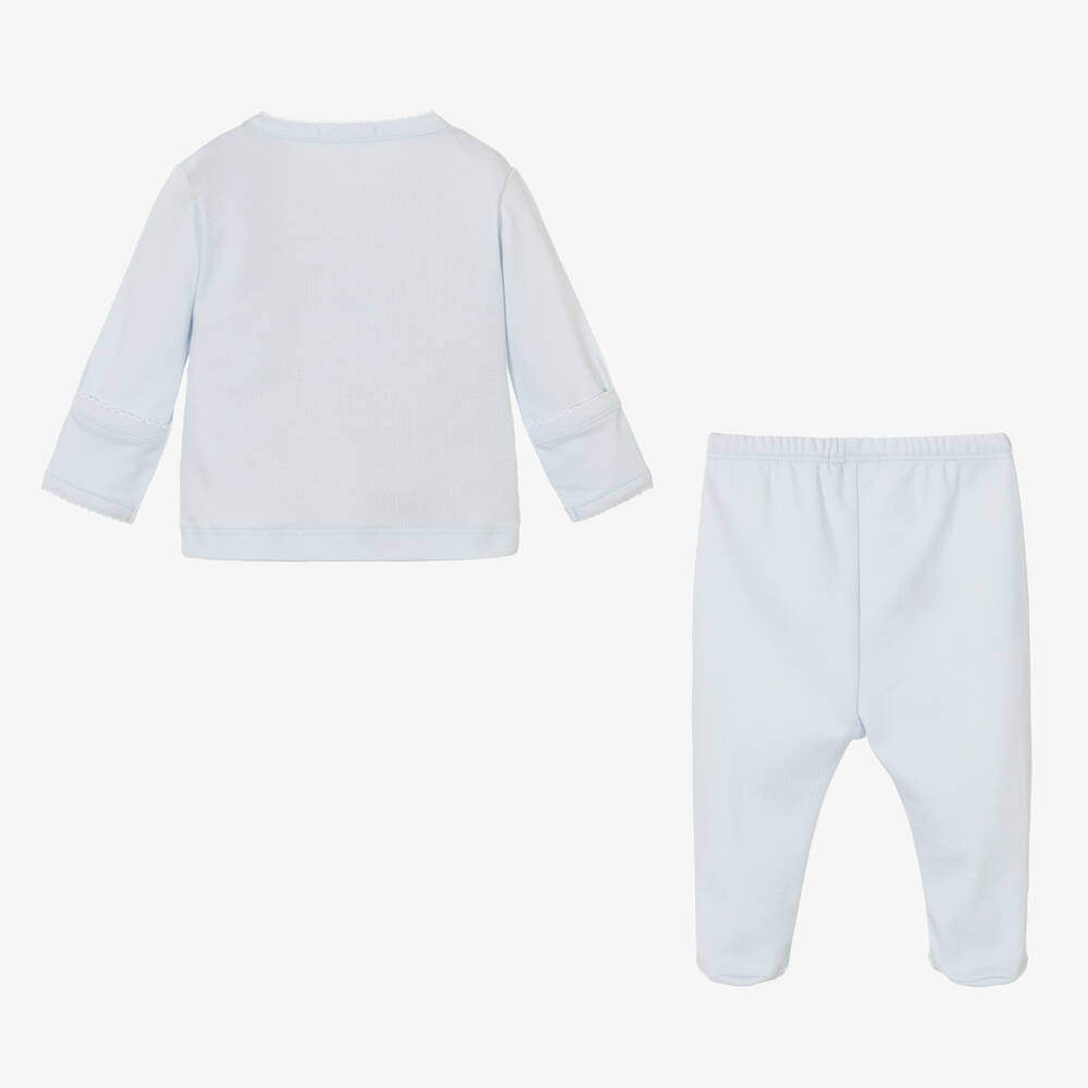 Kissy Kissy-أفرول بيبي غرو قطن بيما لون أزرق للمواليد - قطعتين | Childrensalon Outlet