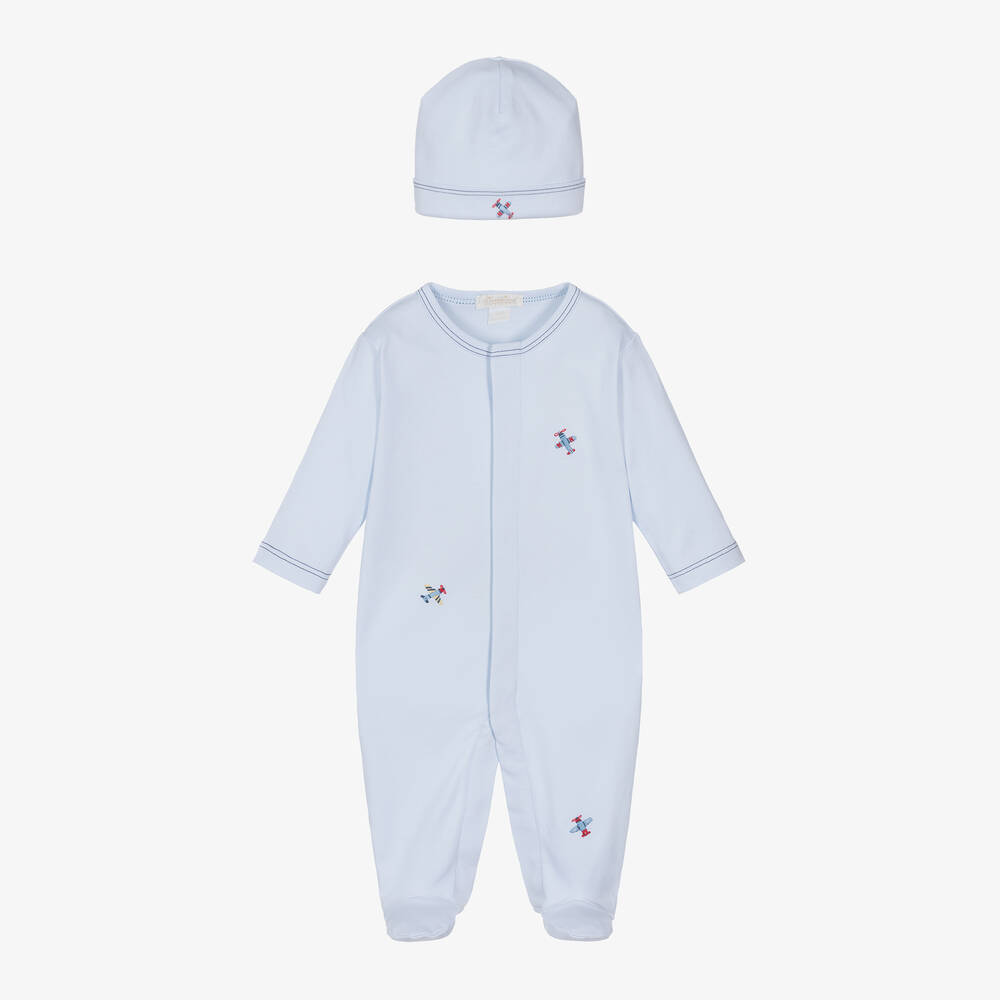 Kissy Kissy-Boys Blue Cotton Sky Traffic Babygrow Set | Childrensalon Outlet