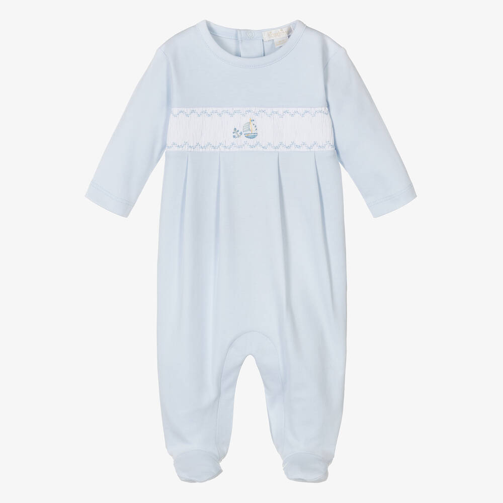 Kissy Kissy-Boys Blue Cotton Summer Medley Babygrow | Childrensalon Outlet