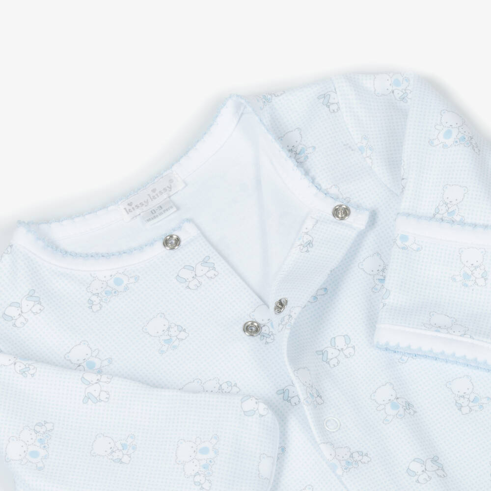 Kissy Kissy-Boys Blue Cuddle Bear Babygrow | Childrensalon Outlet