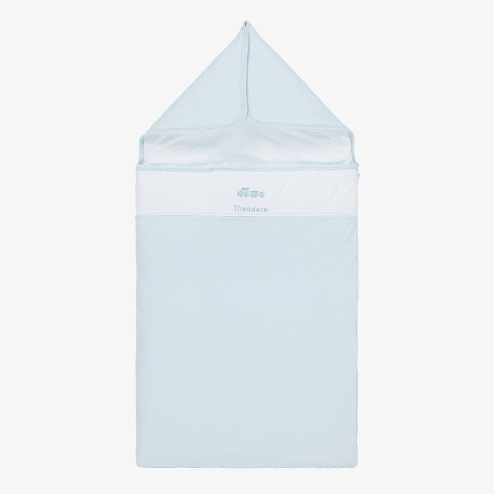 Kissy Kissy-Boys Blue Personalized Cotton Nest | Childrensalon Outlet