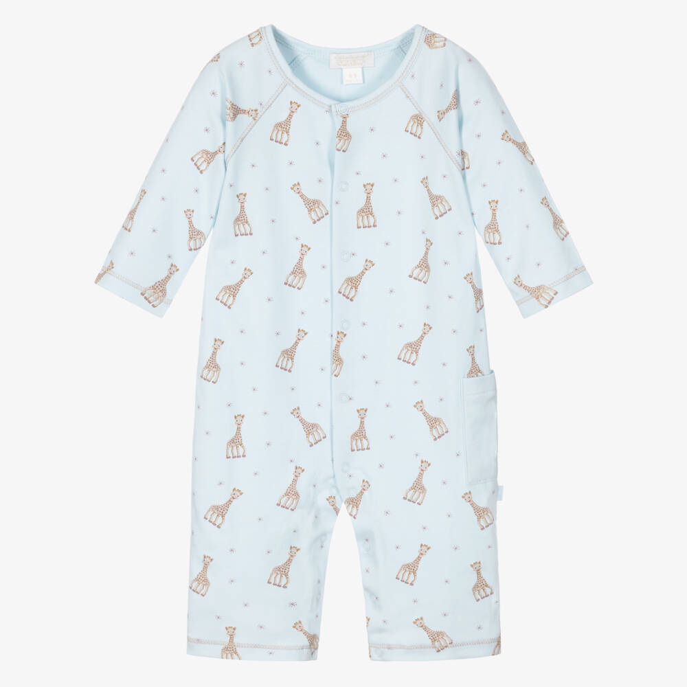 Kissy Kissy-Boys Blue Pima Cotton Babygrow | Childrensalon Outlet