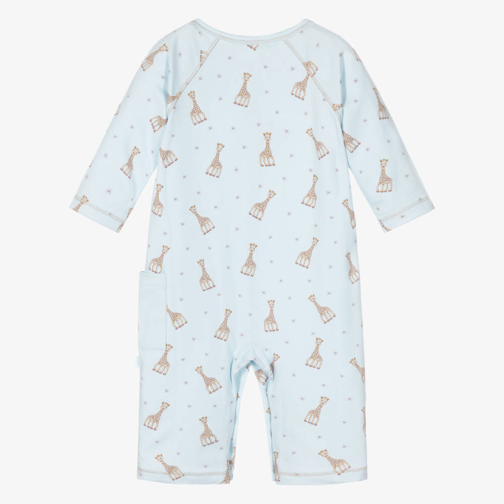 Kissy Kissy-Boys Blue Pima Cotton Babygrow | Childrensalon Outlet