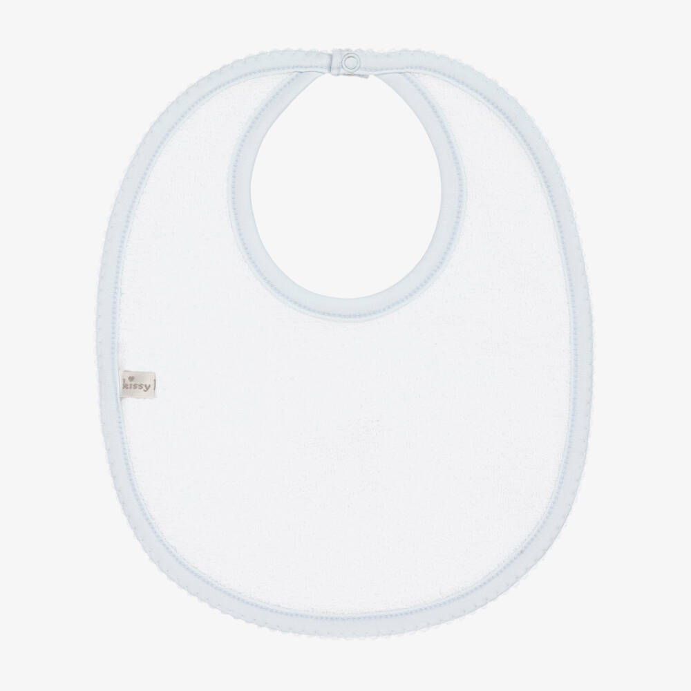Kissy Kissy-Boys Blue Pima Cotton Bib | Childrensalon Outlet