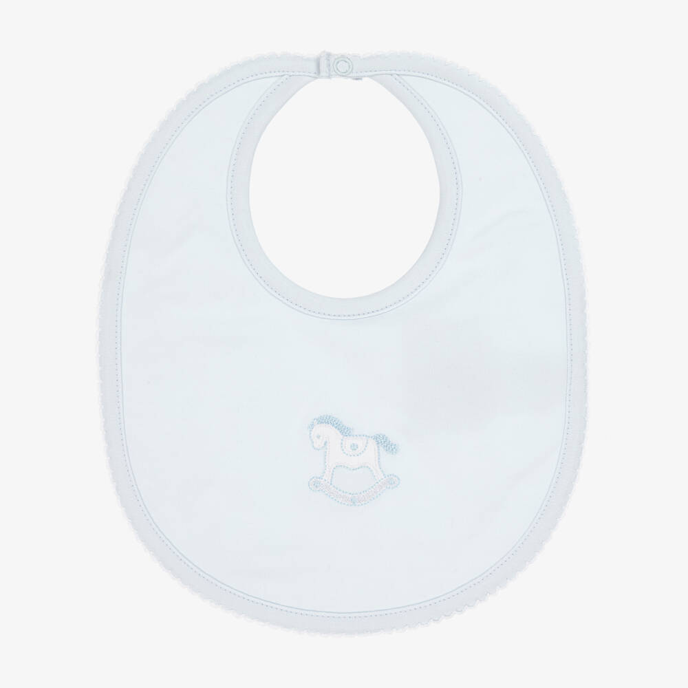 Kissy Kissy-Boys Blue Pima Cotton Bib | Childrensalon Outlet