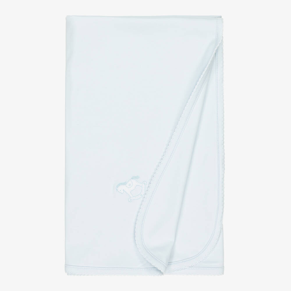Kissy Kissy-Boys Blue Pima Cotton Blanket | Childrensalon Outlet