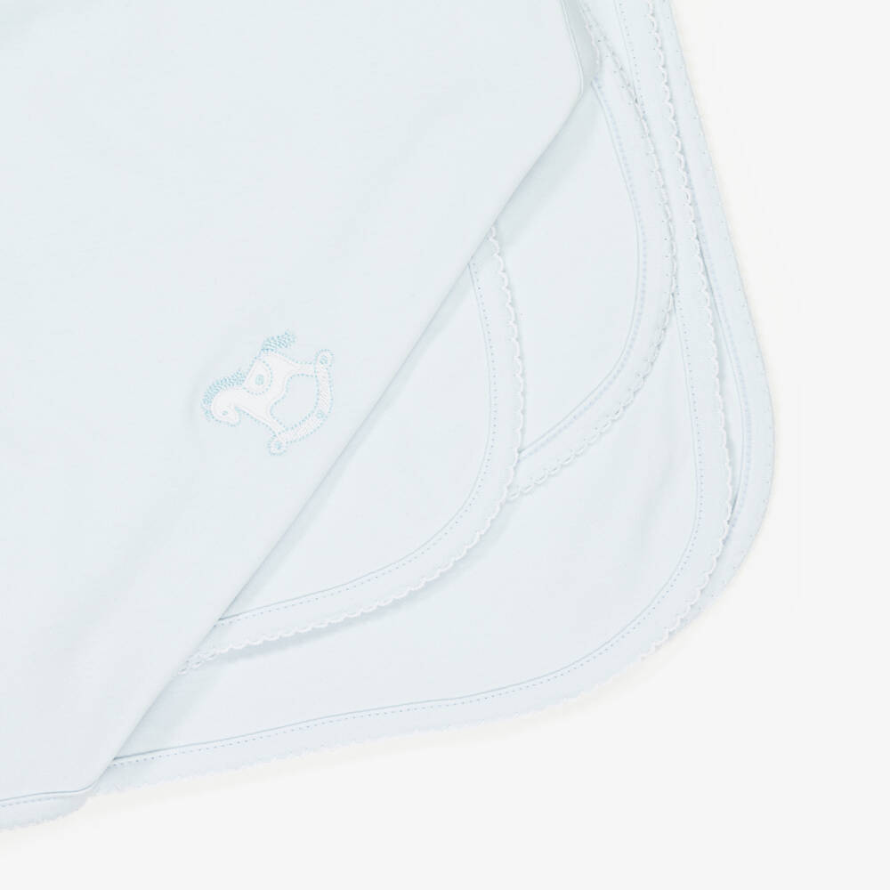 Kissy Kissy-Boys Blue Pima Cotton Blanket | Childrensalon Outlet