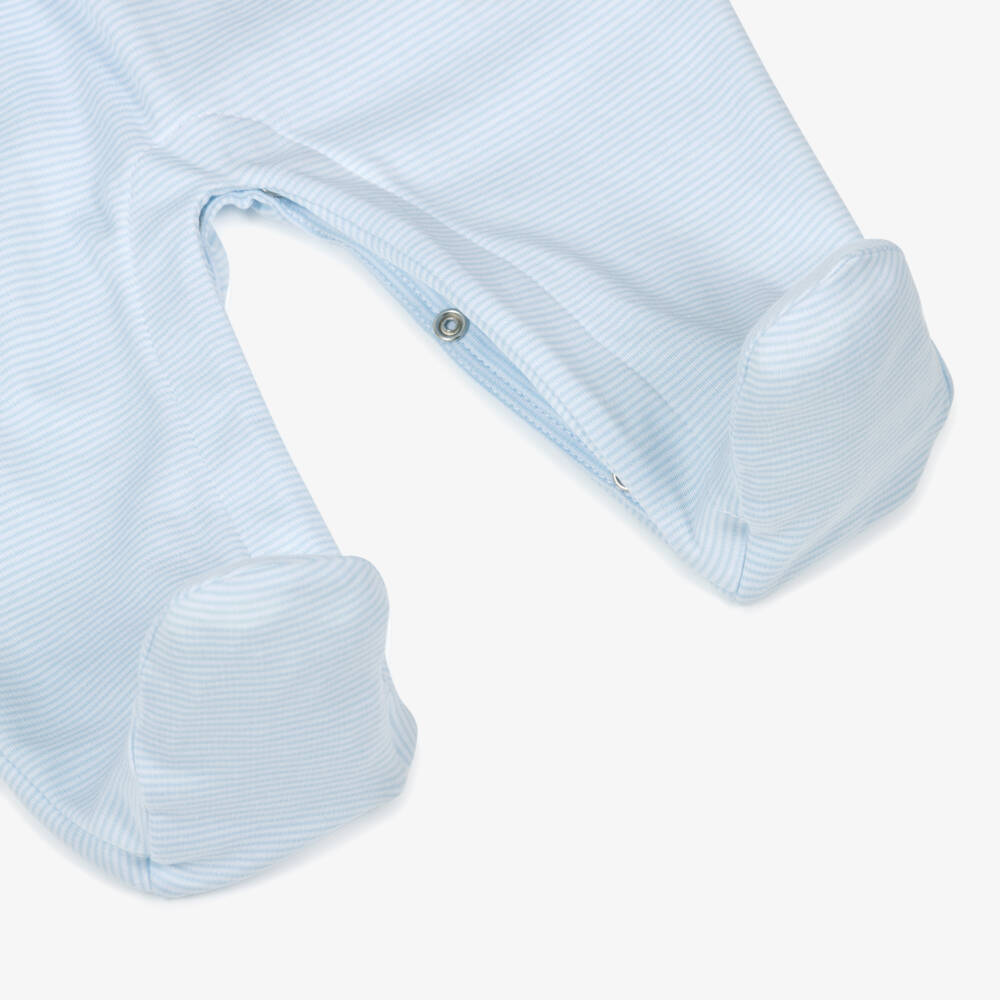 Kissy Kissy-Boys Blue Pima Cotton Embroidered Dogs Babygrow Set | Childrensalon Outlet