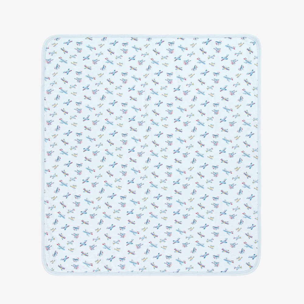 Kissy Kissy-Boys Blue Pima Cotton Plane Blanket | Childrensalon Outlet