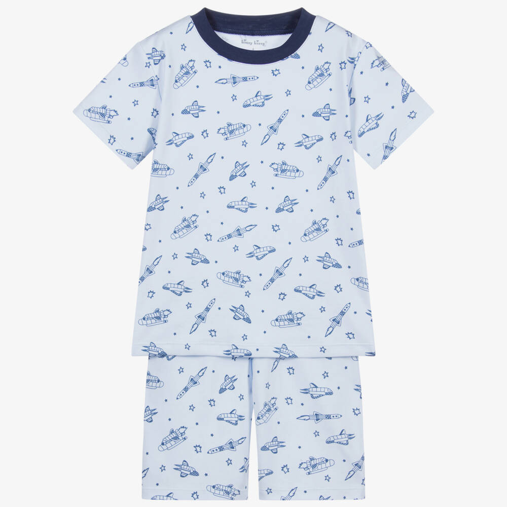 Kissy Kissy-Boys Blue Pima Cotton Pyjamas | Childrensalon Outlet