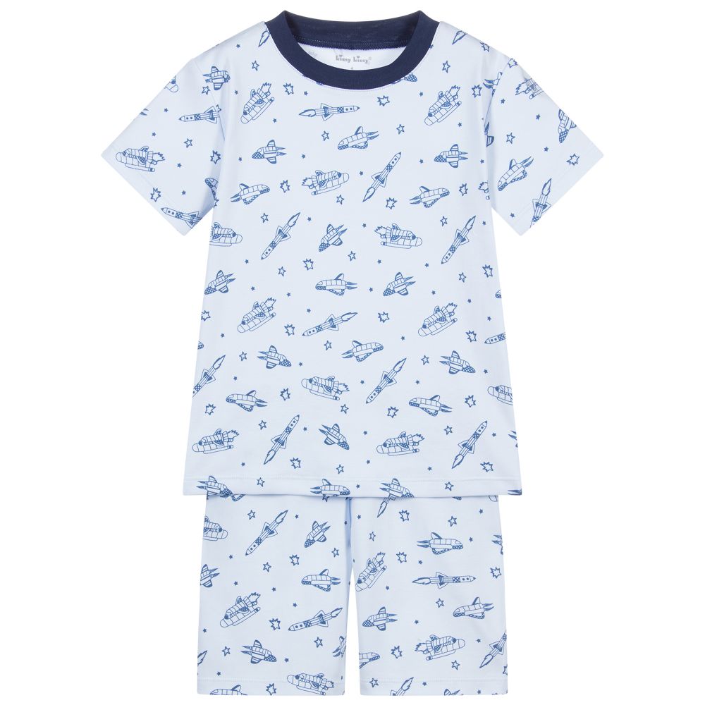 Kissy Kissy - Blauer Pyjama aus Pima-Baumwolle (J) | Childrensalon