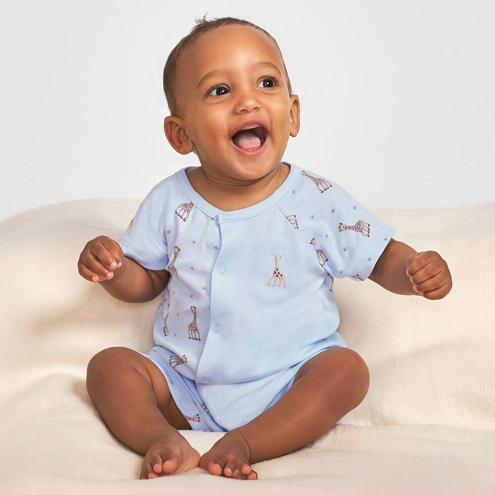 Kissy Kissy-Boys Blue Pima Cotton Shortie | Childrensalon Outlet