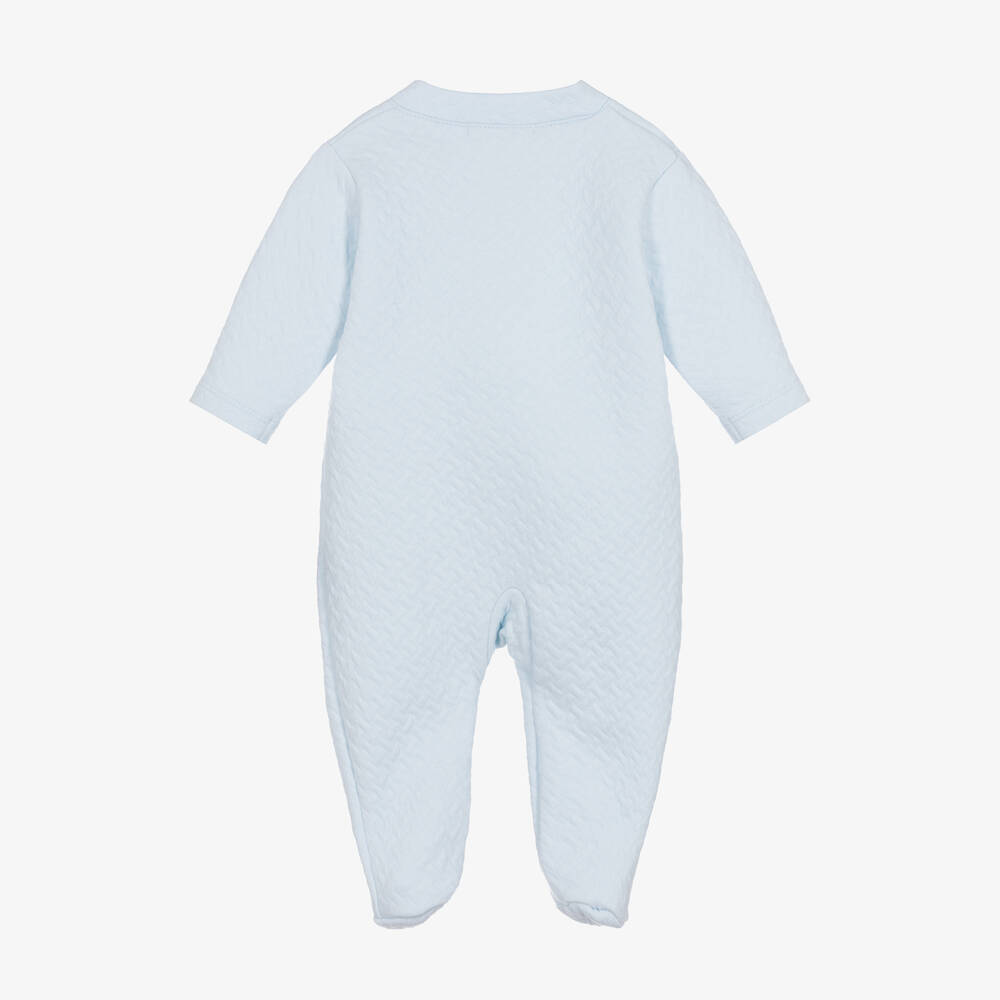 Kissy Kissy-Boys Blue Quilted Classic Jacquards Babygrow | Childrensalon Outlet