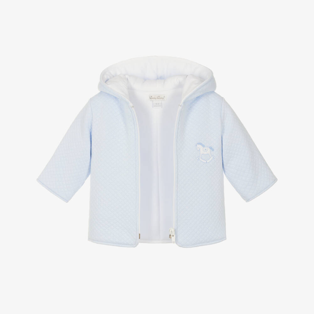 Kissy Kissy-Boys Blue Quilted Riding Pram Coat | Childrensalon Outlet