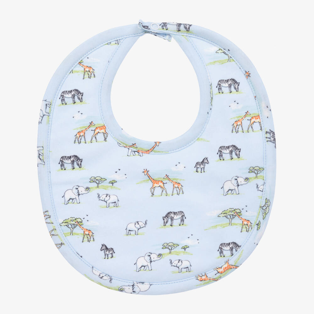 Kissy Kissy-Boys Blue Safari Cotton Bib | Childrensalon Outlet