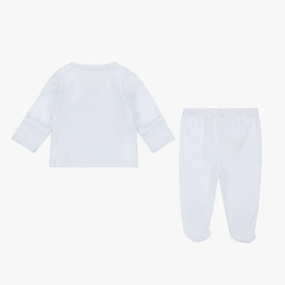 Kissy Kissy-Boys Blue Safari Style 2 Piece Babygrow | Childrensalon Outlet