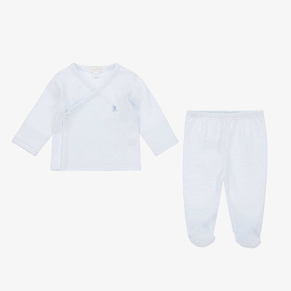 Kissy Kissy-Boys Blue Safari Style 2 Piece Babygrow | Childrensalon Outlet